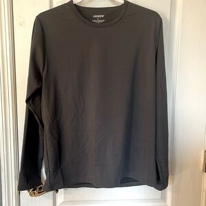 Solid grey long sleeve ultra soft polyester / spandex